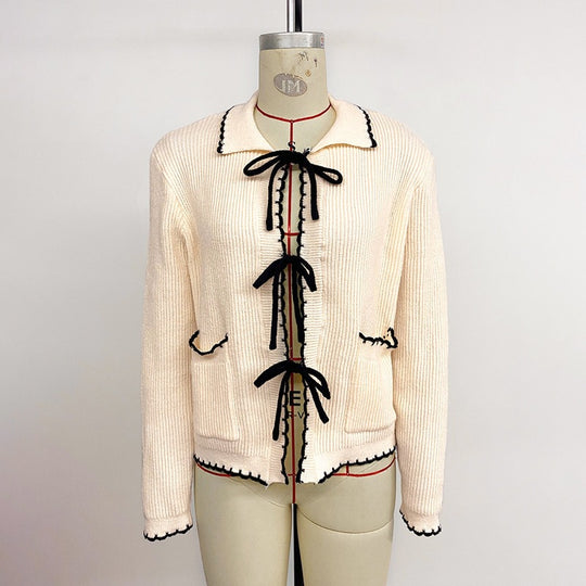 Damen Strickjacke mit kontrastierenden Bändern Shop Nory