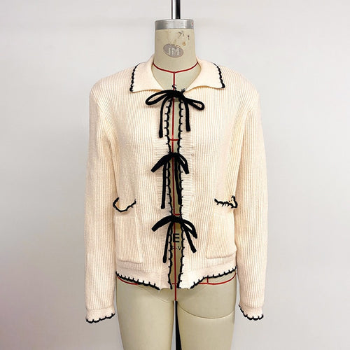 Damen Strickjacke mit kontrastierenden Bändern Shop Nory