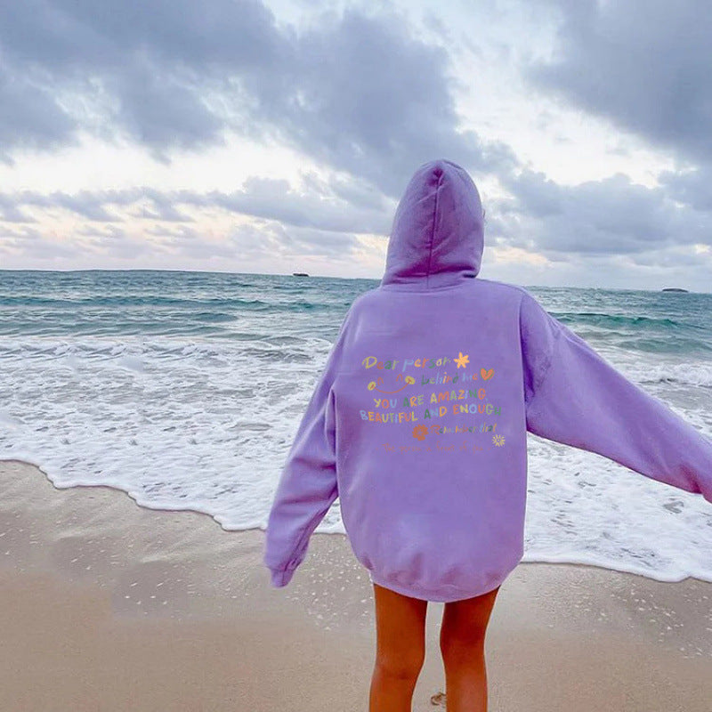 Damen Kapuzenpullover mit motivierendem Schriftzug und komfortabler Passform Shopnory