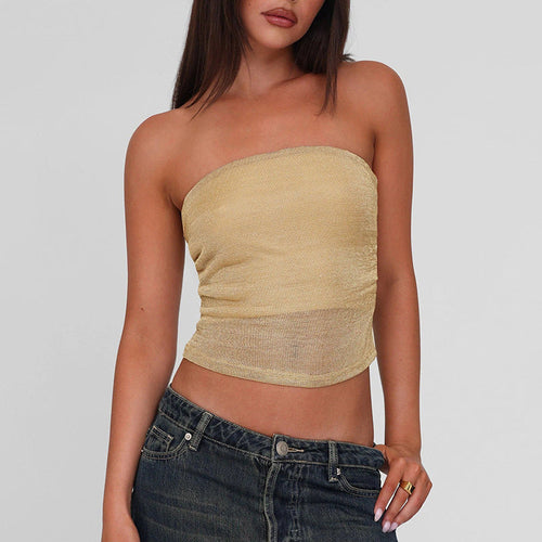Damen Bandeau-Top aus hochwertigem, elastischem Material mit feiner Struktur