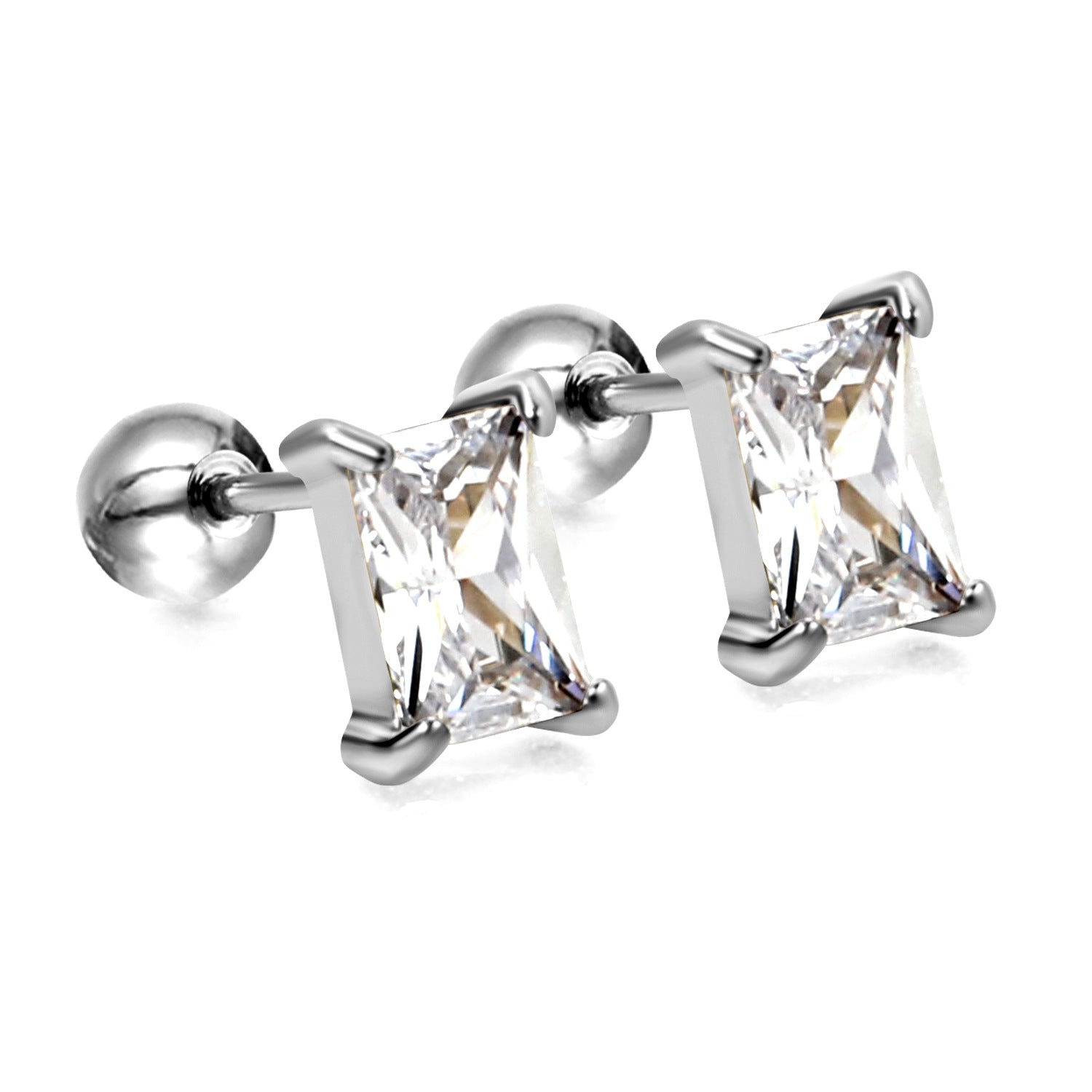 Damen Ohrstecker mit rechteckigem Zirkonia-Design Shop Nory