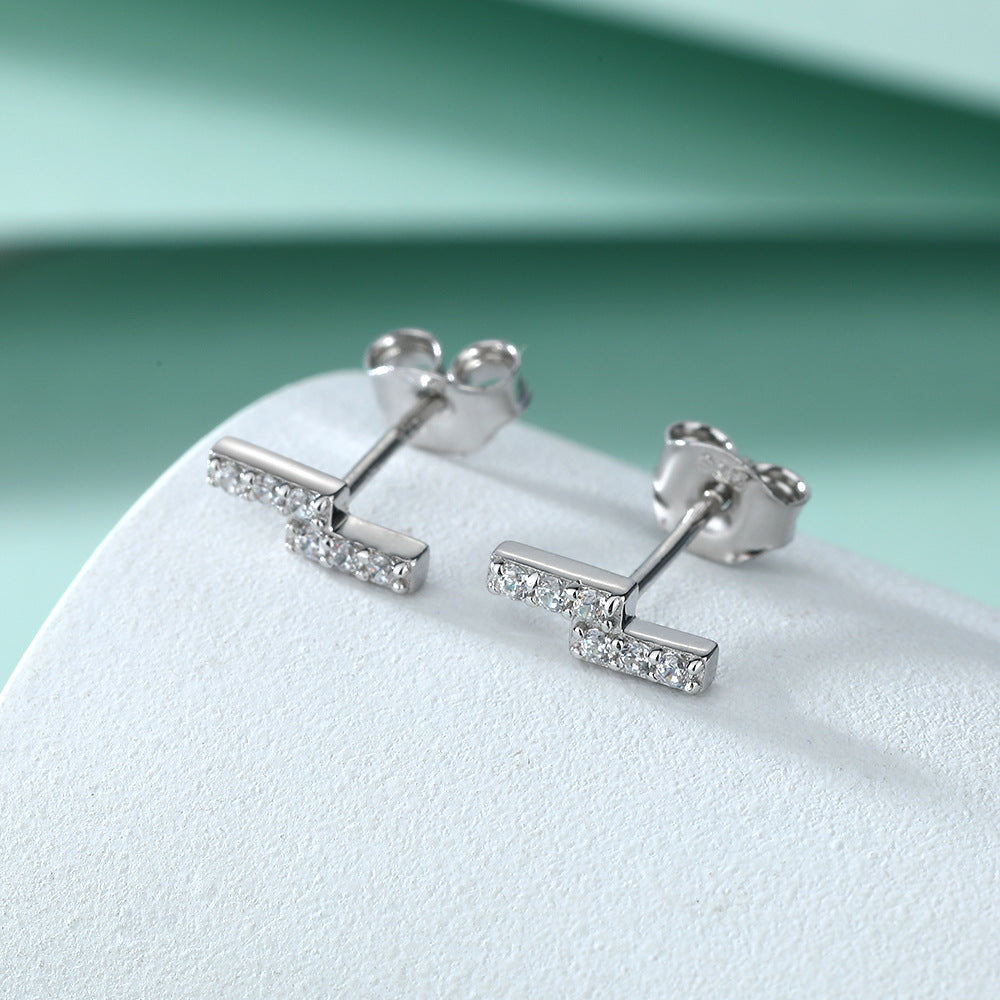 Damen geometrische Ohrstecker mit funkelnden Zirkonia Shop Nory