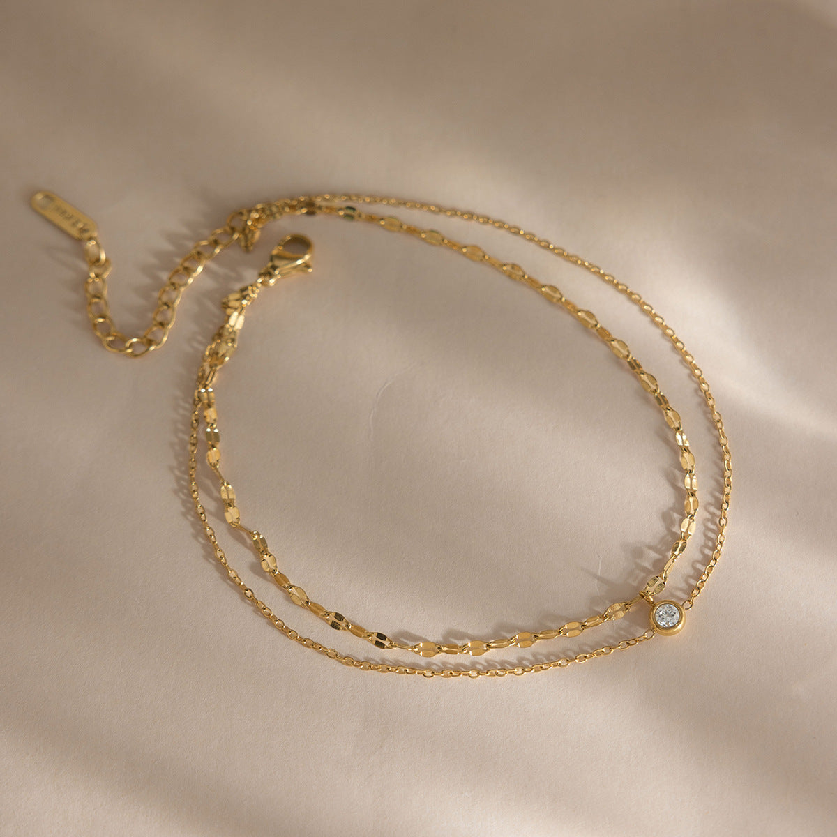 Damen Edelstahl Fusskettchen mit Zirkonia Shop Nory