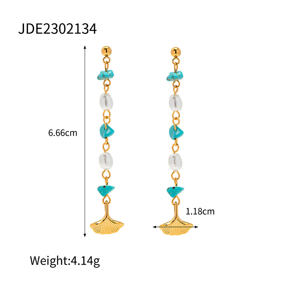 Damen Ohrhänger mit elegantem Perlenanhänger aus hypoallergenem Edelstahl Shop Nory