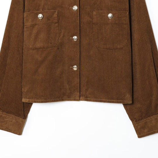 Damen Kurz-Overshirt aus Cord mit Druckknopfleiste und aufgesetzten Taschen Shop Nory