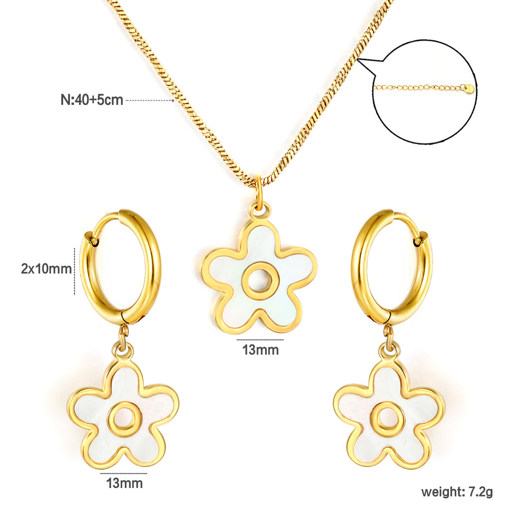 Damen Schmuckset mit elegantem Kristallanhänger und passenden Ohrsteckern Shop Nory