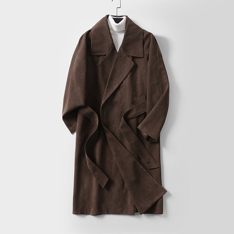 Damen Oversize-Mantel mit breitem Revers und Taillengürtel Shop Nory