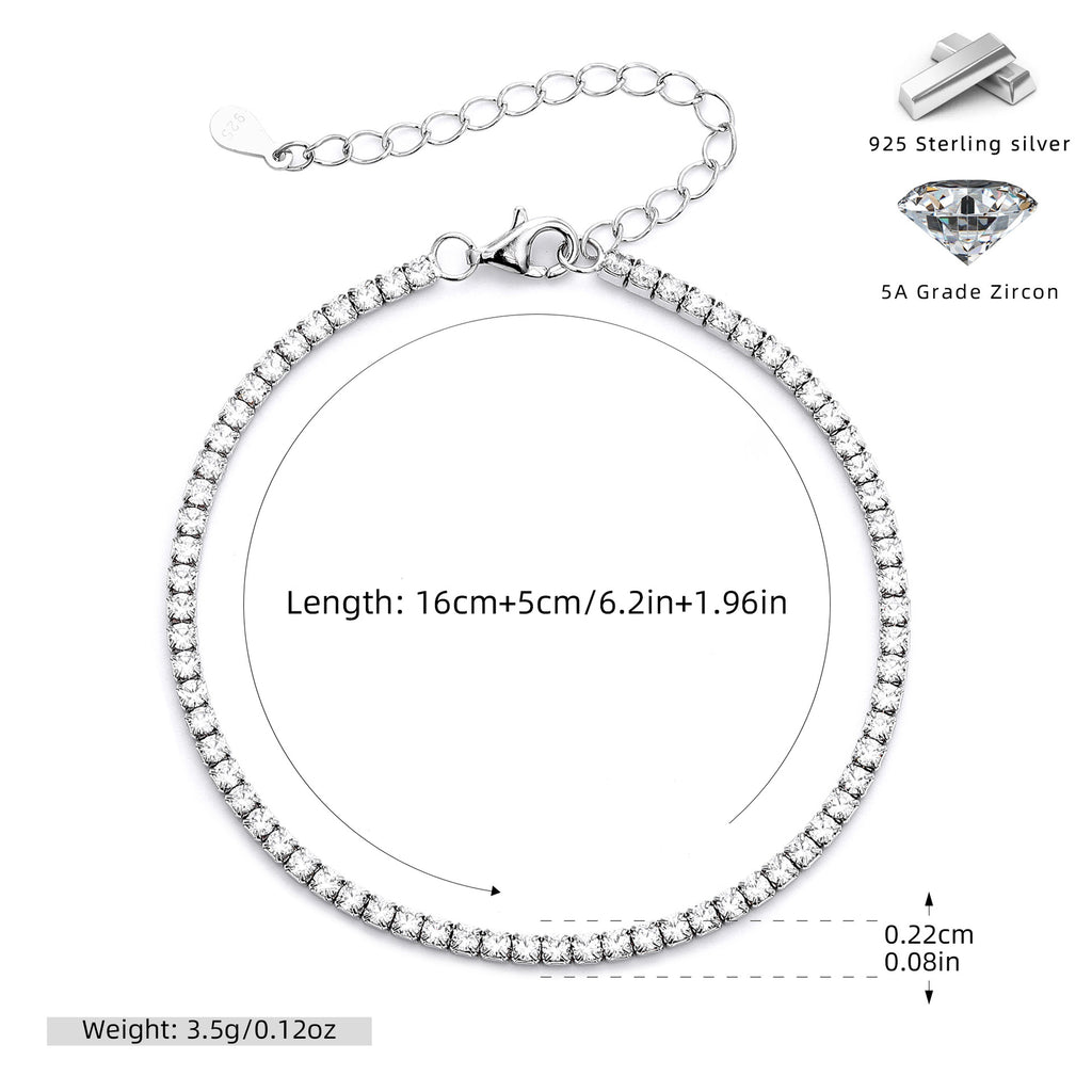 Damen Armband mit funkelnden Zirkonsteinen und edlem 925 Sterling Silber Shop Nory