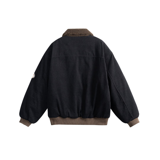 Unisex Boxy‑Bomberjacke mit Teddykragen, Cordoptik und Utility‑Taschen Shop Nory