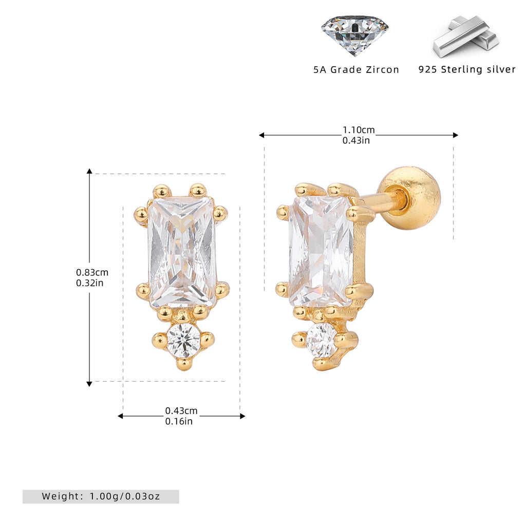Damen Ohrstecker aus hochwertigem 925 Sterling Silber mit funkelnden 5A Zirkonen Shop Nory