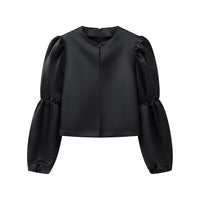 2458 Schwarz Puffärmel