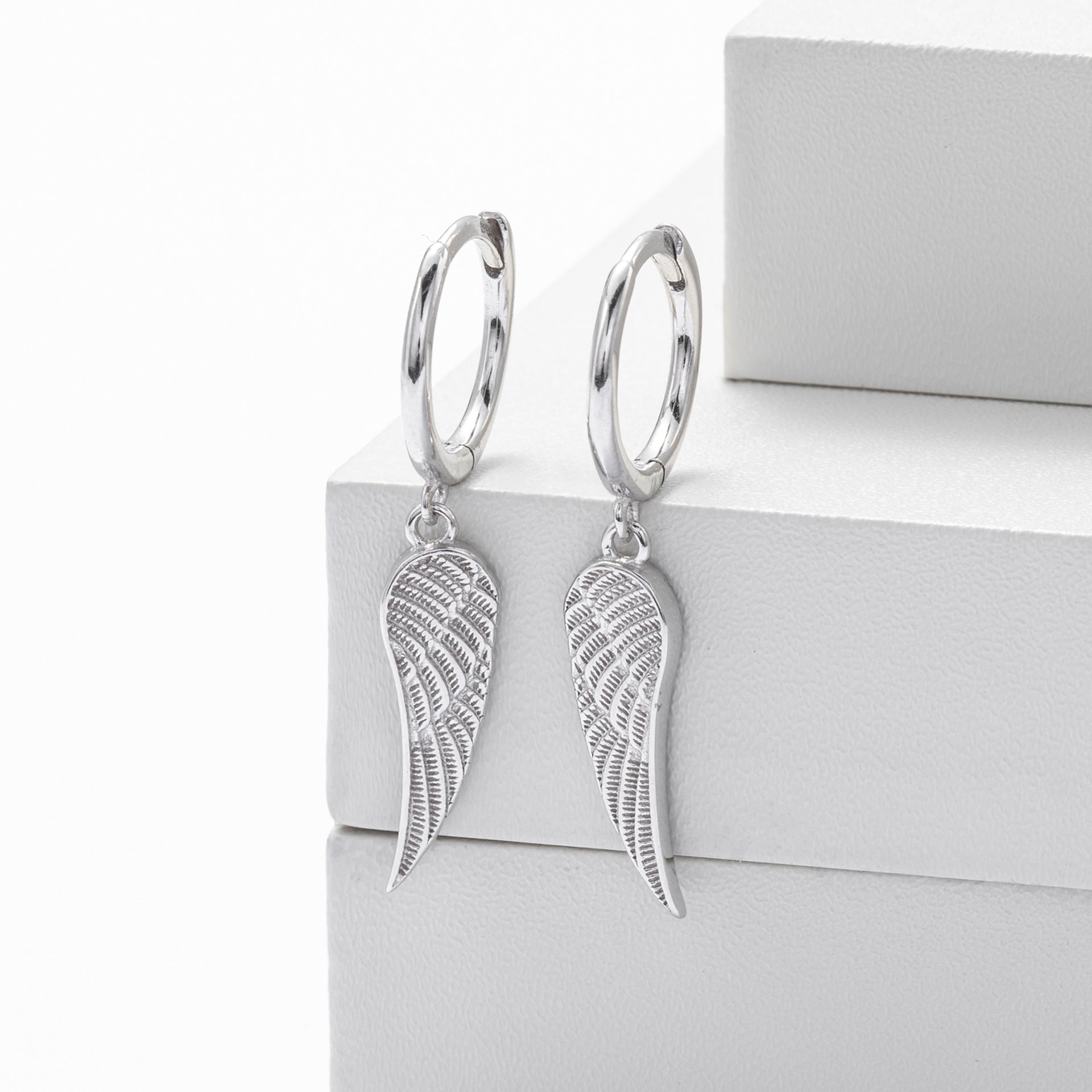 Damen Ohrhänger mit detailliertem Flügel-Design aus hochwertigem 925 Sterling Silber Shop Nory
