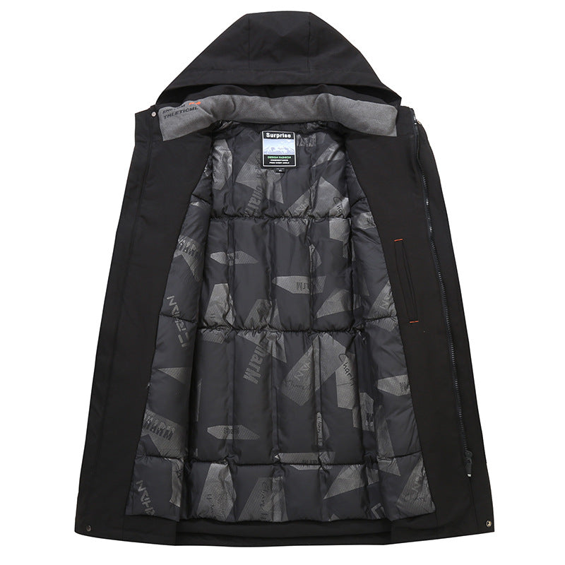 Herren Wasserabweisender Kapuzenparka mit minimalistischem Design und verdecktem Reißverschluss Shop Nory
