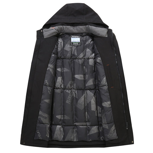 Herren Wasserabweisender Kapuzenparka mit minimalistischem Design und verdecktem Reißverschluss Shop Nory