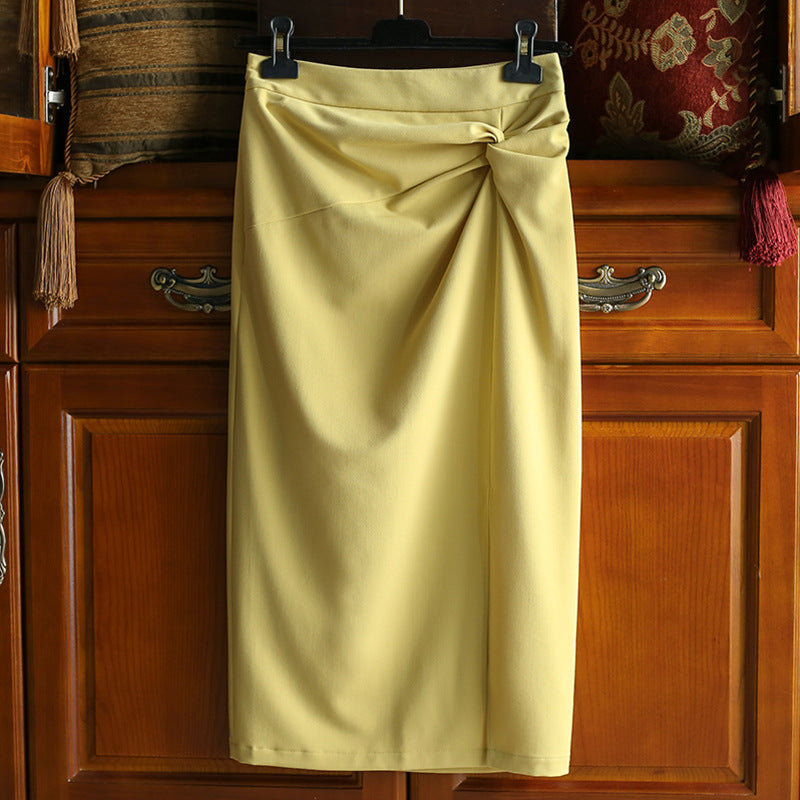 Damen Eleganter Wickelrock mit Knotendetail Shop Nory