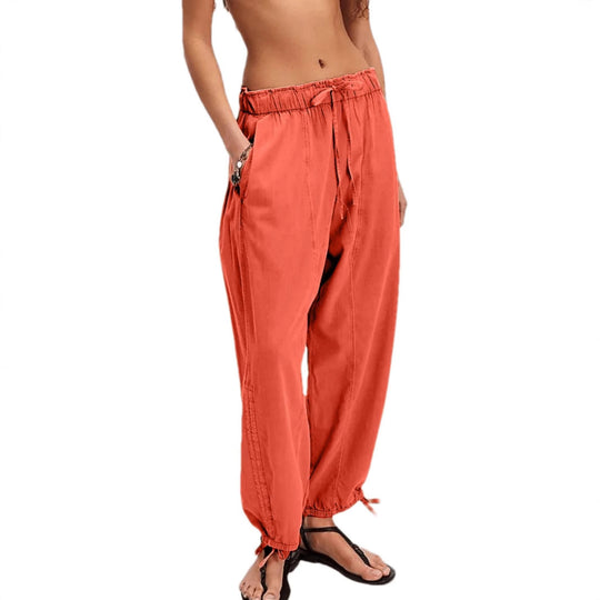 Damen Lockere Jogginghose mit Tunnelzugbund, Kordel-Saum und Raffung Shop Nory
