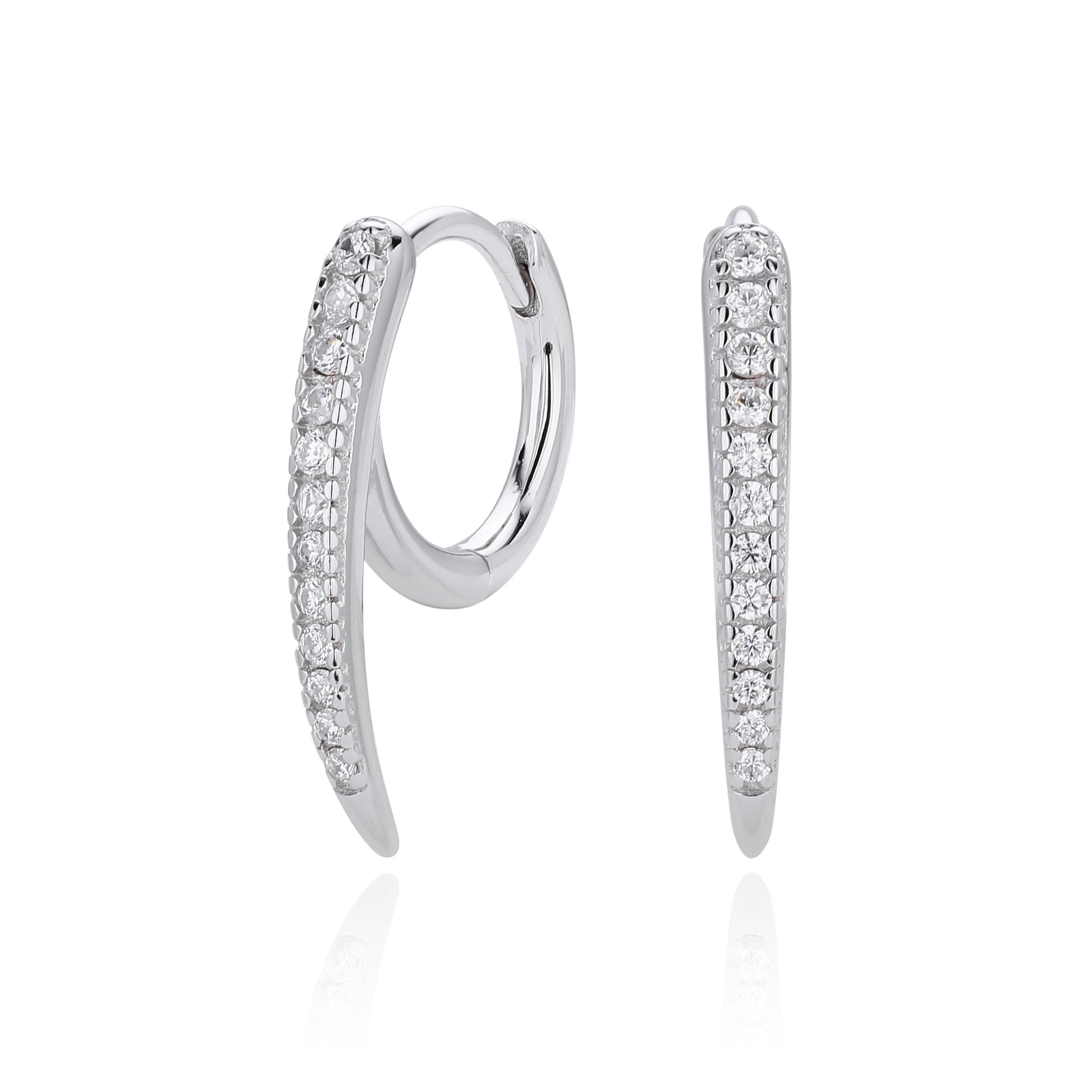 Damen Ohrhänger mit elegantem, spiralförmigem Design und funkelndem Zirkonbesatz Shop Nory