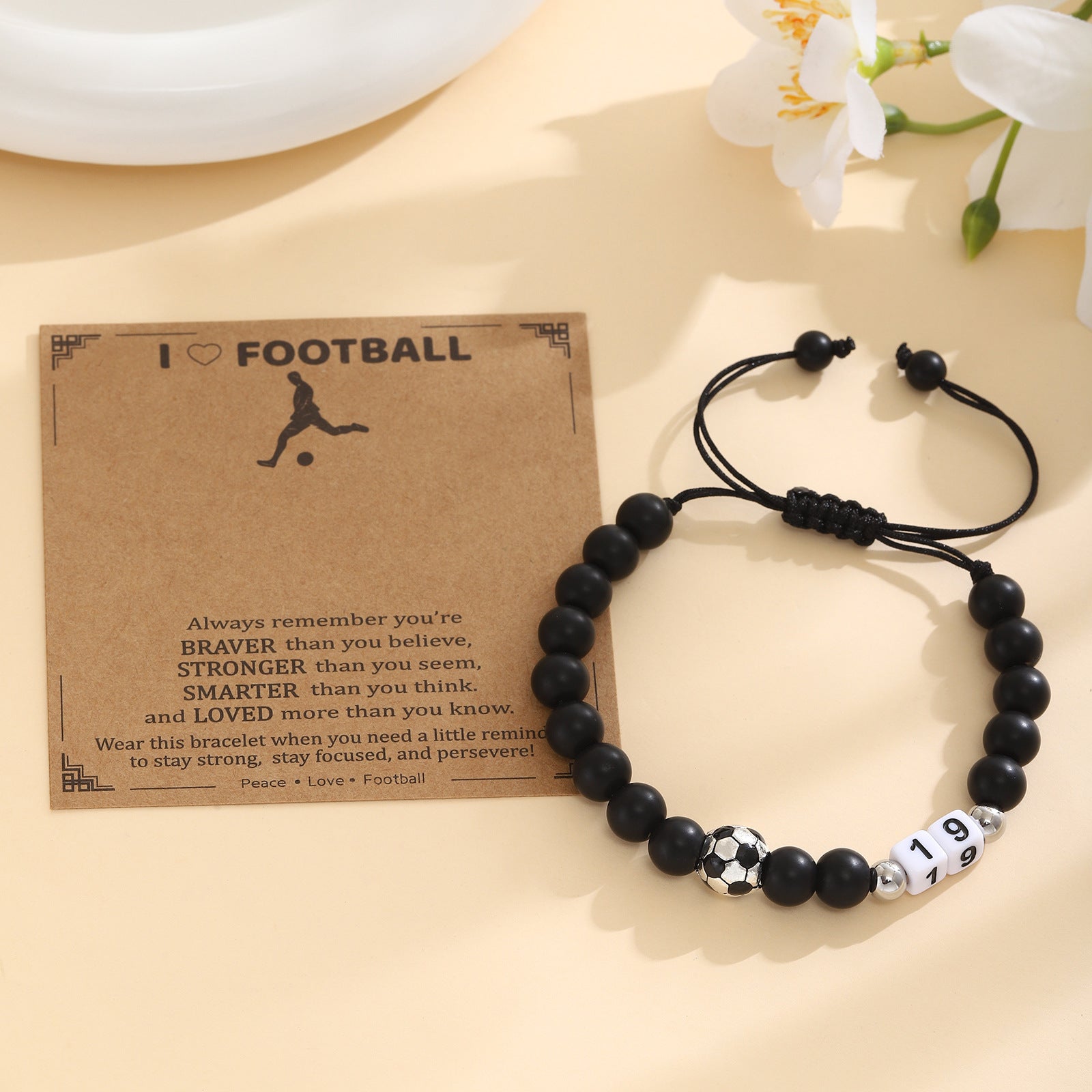 Damen Motivationsarmband mit Fußballdesign Shop Nory