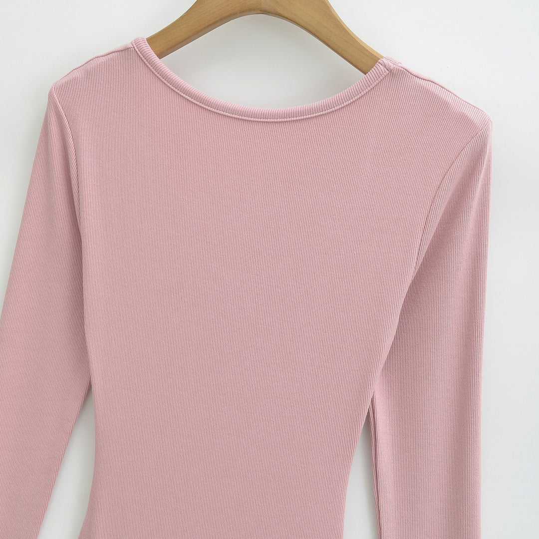 Damen Enganliegendes Midikleid mit seitlicher Raffung und doppeltem Ausschnitt Shop Nory