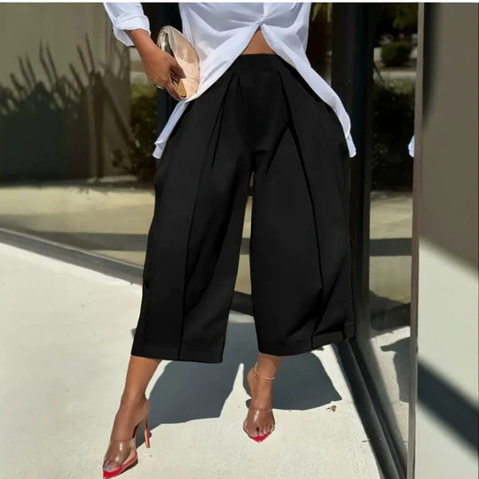 Damen Culotte-Hose mit weitem Bein und präzisen Bügelfalten Shop Nory