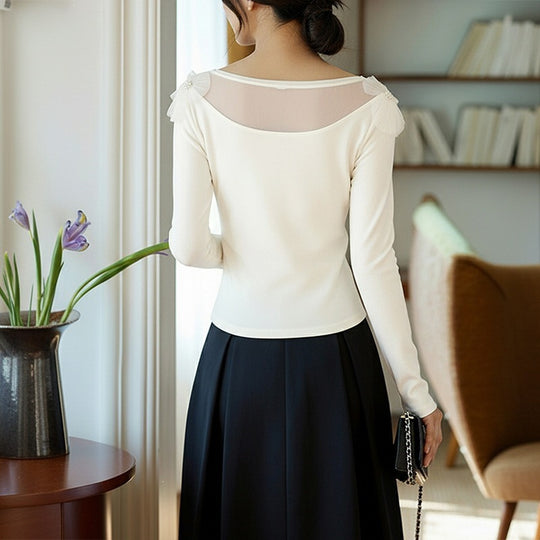 Damen Elegantes Oberteil mit floralen Akzenten Shop Nory
