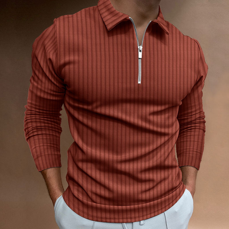 Herren modischer Poloshirt mit Reißverschluss