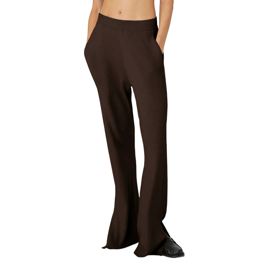 Damen nan weite Loungehose mit elastischem Bund, Eingrifftaschen und seitlichem Saumschlitz Shop Nory