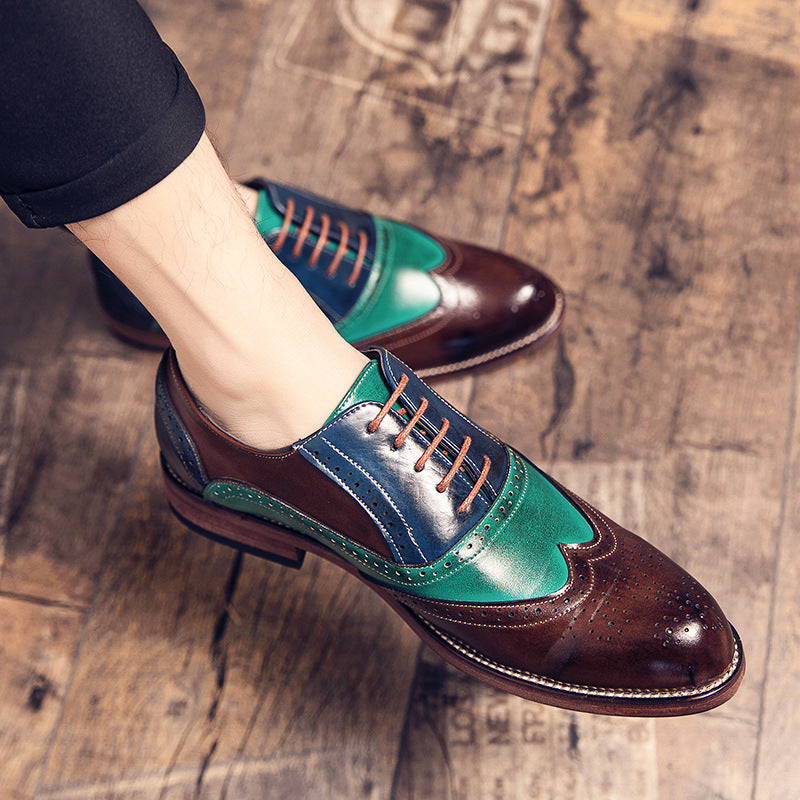 Herren handgefertigte Brogue-Lederschuhe mit mehrfarbiger Patina und perforierten Details Shop Nory