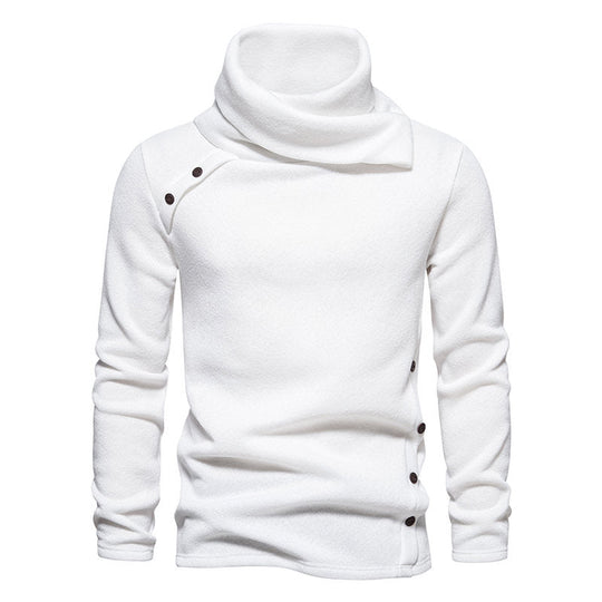 Herren modisches Kapuzenpullover mit asymmetrischem Design und Knopfdetails