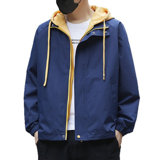 Herren Leichte Regenjacke mit verstellbarem Kapuzenkragen Shop Nory
