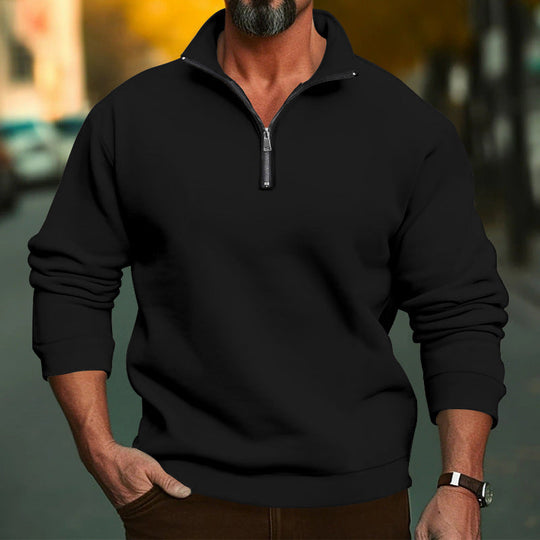 Herren Sweatshirt mit halblangem Reißverschluss und weichem Innenfutter