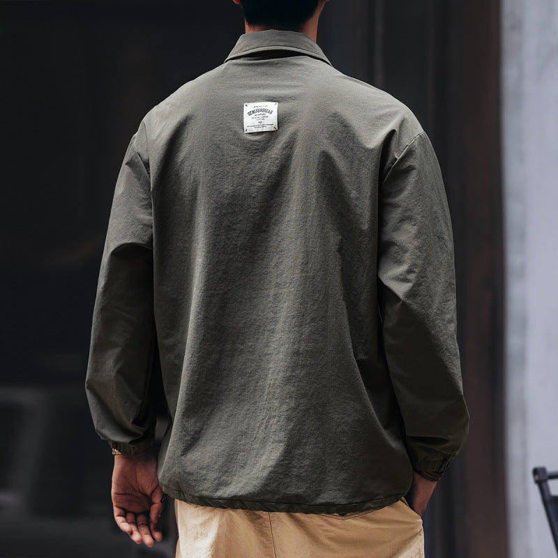 Herren Utility-Halbzip-Pullover mit Hemdkragen und Kängurutaschen Shop Nory