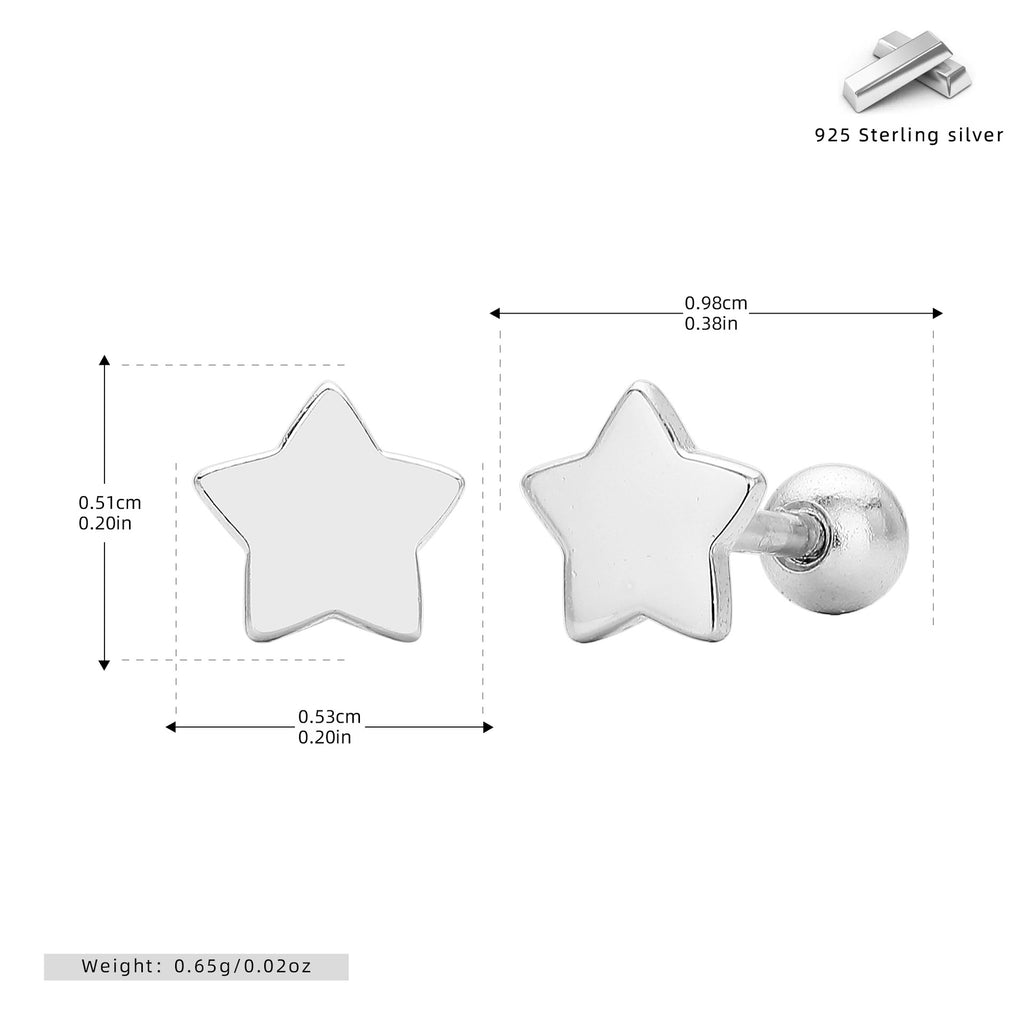 Damen Ohrstecker in funkelndem Sternen-Design aus 925 Sterling Silber Shop Nory