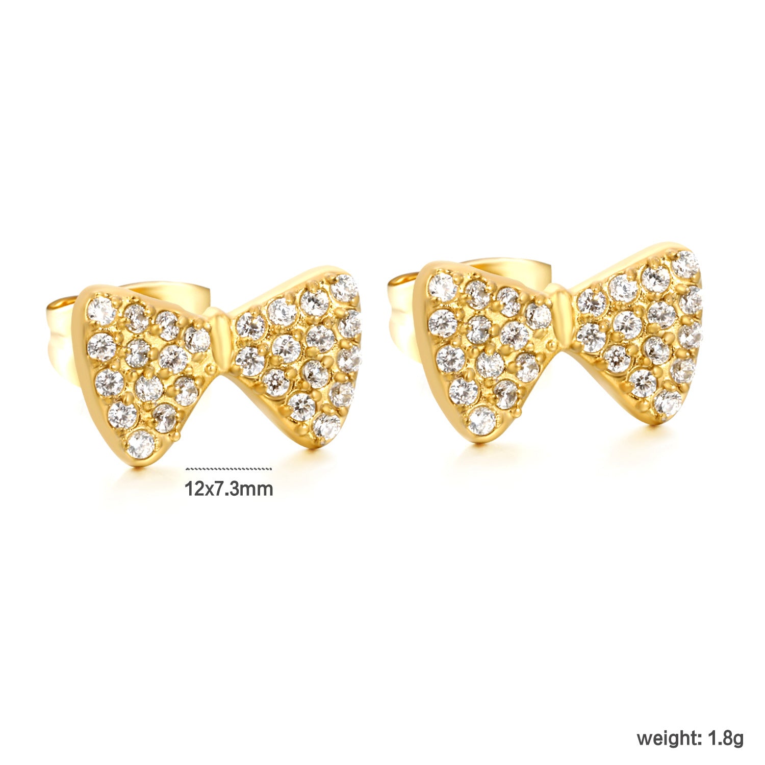 Damen Ohrstecker im eleganten Schleifen-Design mit funkelnden Zirkonia Shop Nory