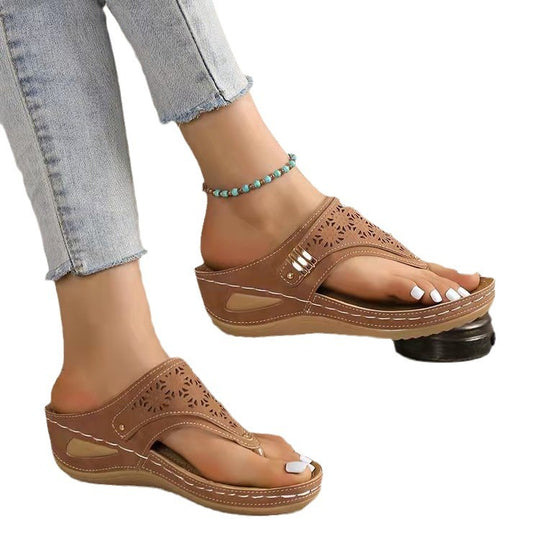 Damen Keil-Sandalen mit ergonomischer Fußbettung und verstellbarem Zehensteg Shop Nory