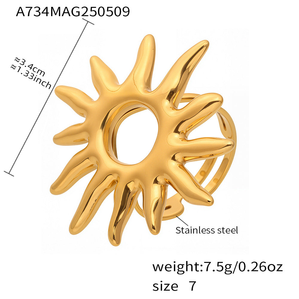 Damenring im Sonnendesign aus hochwertigem Edelstahl Shop Nory