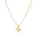 Damen personalisierte Halskette mit Initial-Anhänger und Kreuz Shop Nory