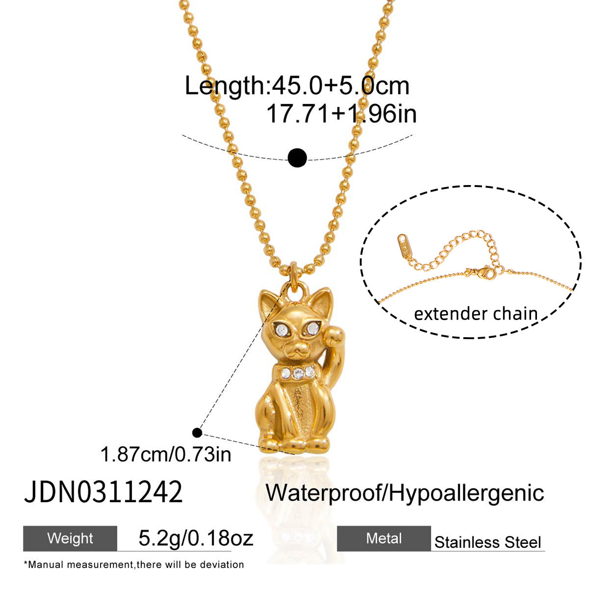 Damen Halskette mit Hundedesign aus hypoallergenem Edelstahl Shop Nory