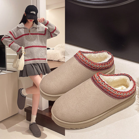 Damen Gefütterte Slipper‑Mules mit Teddyfutter und geflochtenem Saum Shop Nory