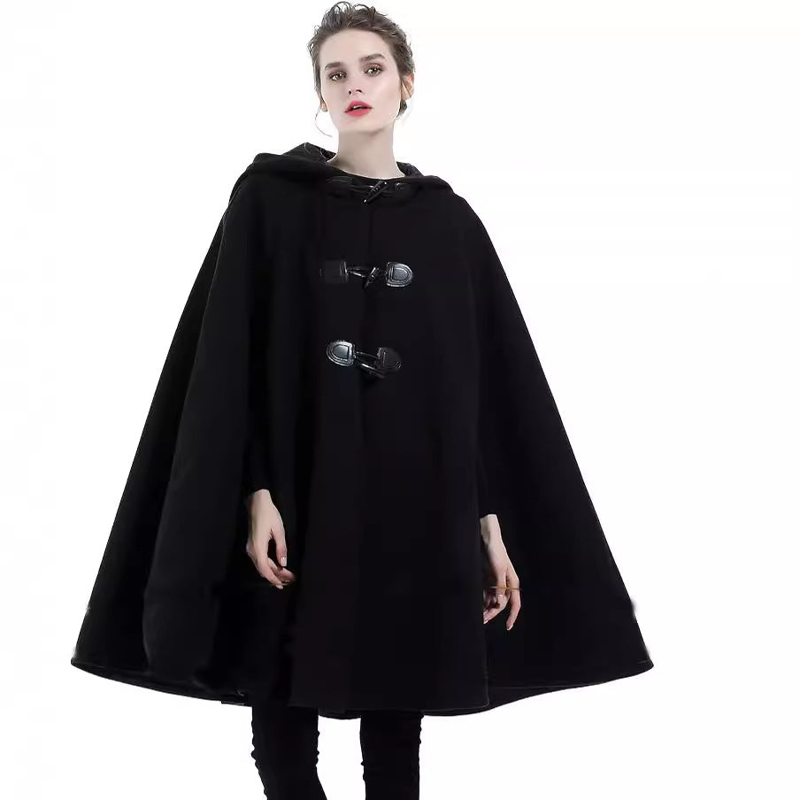 Damen Cape-Mantel mit Kapuze und Knebelverschlüssen Shop Nory
