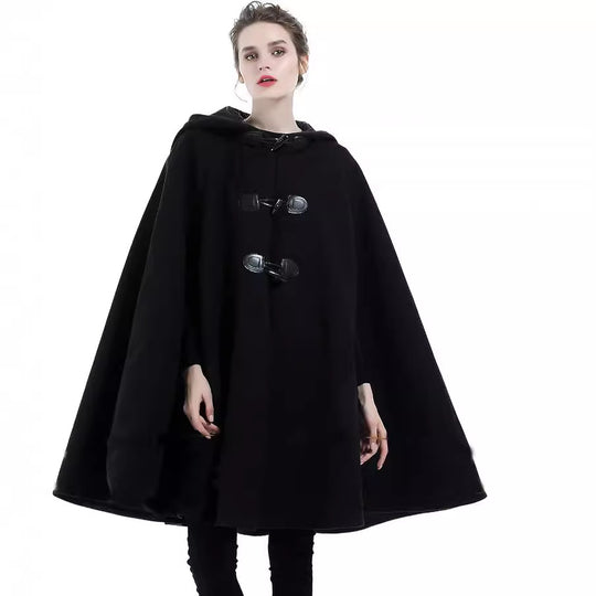 Damen Cape-Mantel mit Kapuze und Knebelverschlüssen Shop Nory