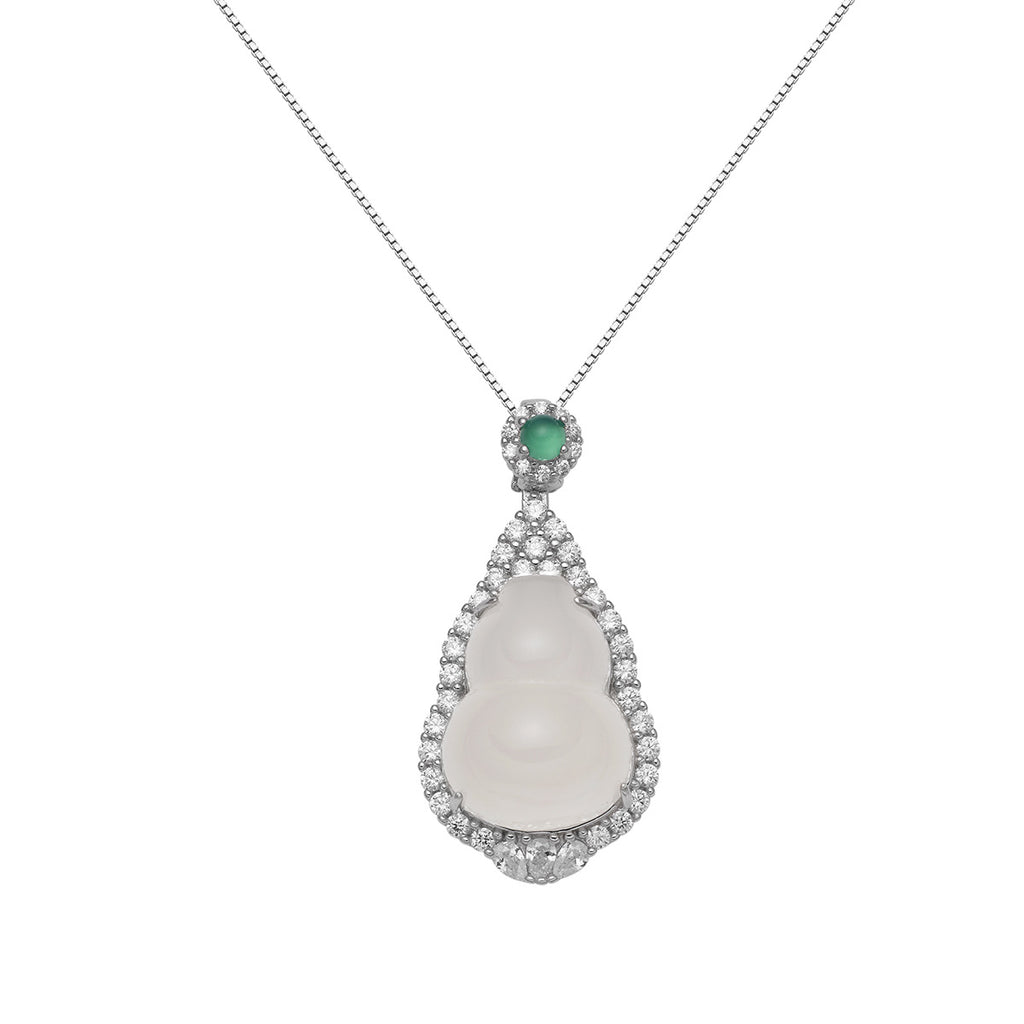 Damen elegante Halskette mit kunstvollem Muschel-Anhänger und funkelnden Zirkonia Shop Nory