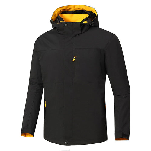 Herren Minimalistische wasserdichte Softshell‑Jacke mit kontrastfutter, verstellbarer Kapuze und verdeckten Reißverschlüssen Shop Nory