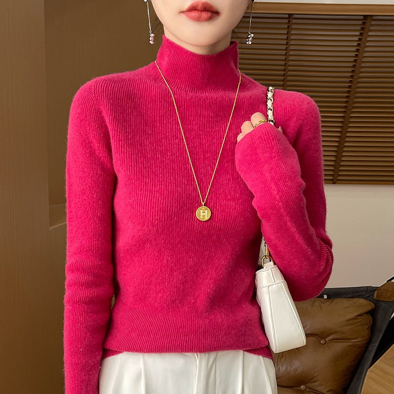Damen Schmaler Kurzrollkragenpullover in kuscheliger Kaschmir‑Optik mit feiner Rippenstruktur Shop Nory