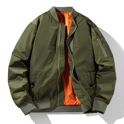 Herren Flieger-Bomberjacke im klassischen Aviator‑Stil aus technischem Nylon mit kontrastierendem Innenfutter, Ärmeltasche und Rippenbündchen Shop Nory