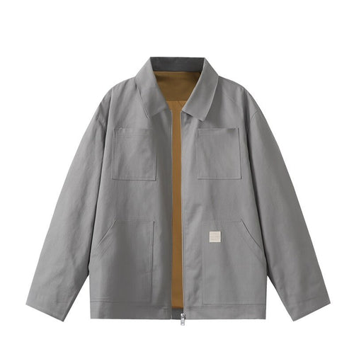 Herren Utility-Worker-Jacke mit durchgehendem Reißverschluss, aufgesetzten Taschen und geradem Schnitt Shop Nory