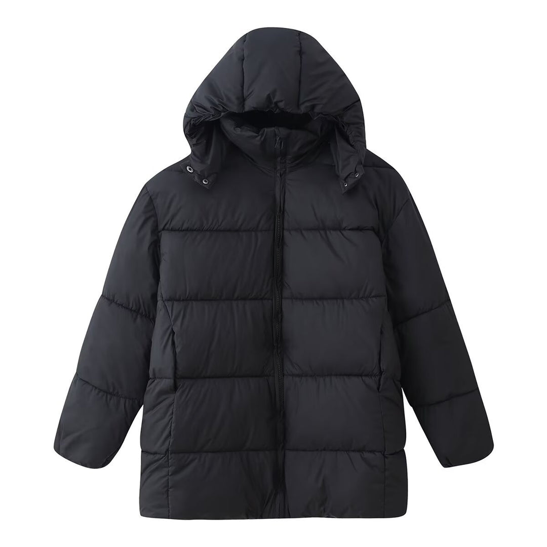 Damen Oversize-Steppmantel mit Kapuze und wattierter Thermofüllung Shop Nory