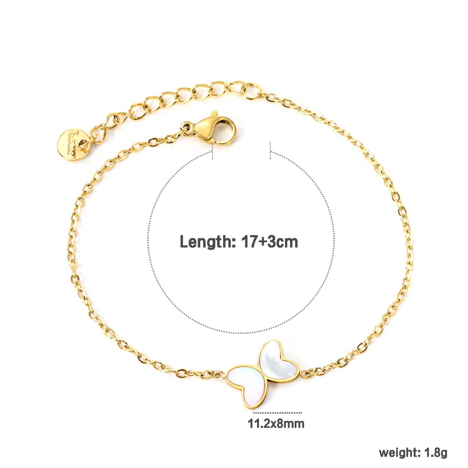 Damen Armband mit filigranen Schmetterlingsanhängern Shop Nory