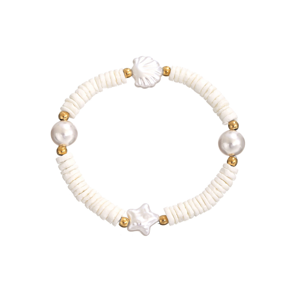 Damen Perlenarmband mit klassischem Muscheldesign Shop Nory