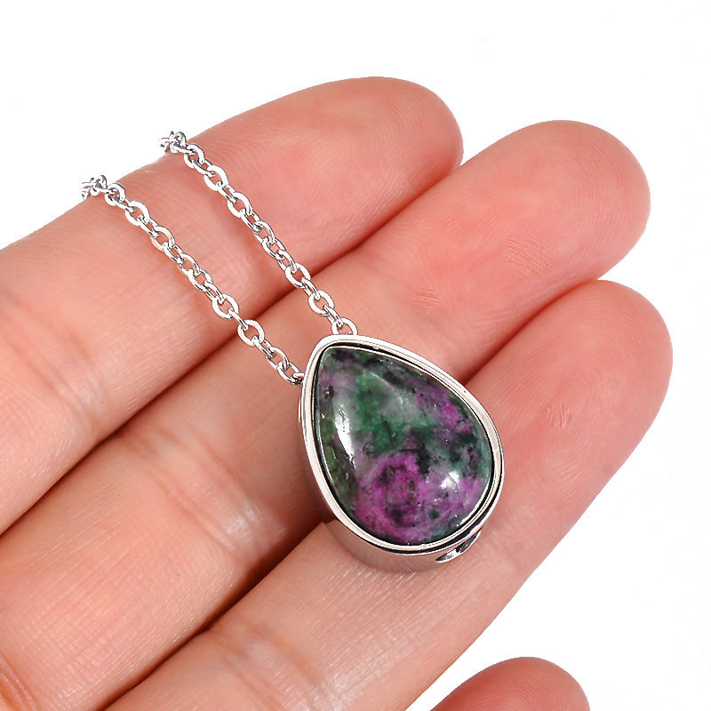 Damen Halskette mit tropfenförmigem Kristallanhänger aus hochwertigem Silber Shop Nory